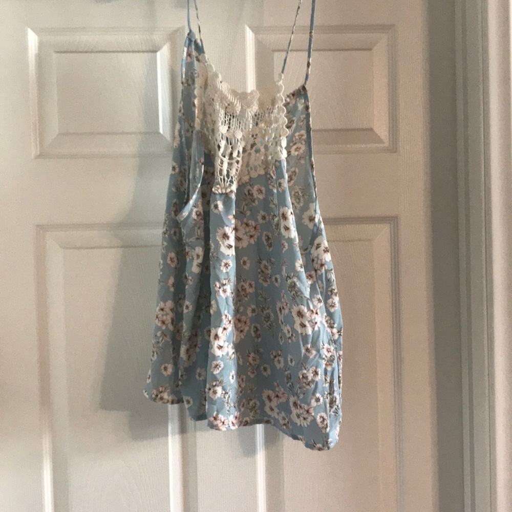 Floral and lace  spaghetti strap top